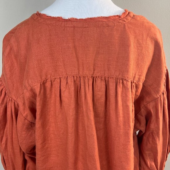 Anthropologie Holding Horses Tunic Top Small Ginnie Linen 3/4 Puff Sleeve‎ - Picture 13 of 14